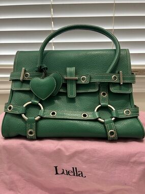 Luella Green Leather Satchel with Heart Charm